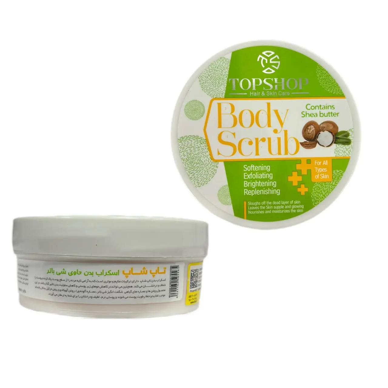 اسکراب بدن عسلی تاپ شاپ حاوی روغن شی باتر حجم 200 میل